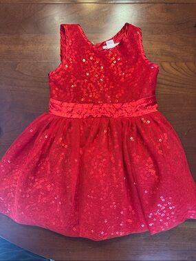 Cat & Jack Red Sequin Tulle Party Dress